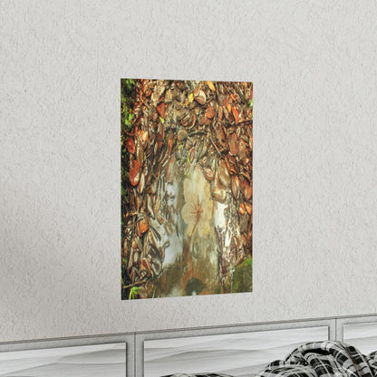 Premium Matte vertical posters - On the Tradewinds trail we find this (white side) Yagrumo tree-leaf after a rain storm - El Yunque PR - Green Forest Home