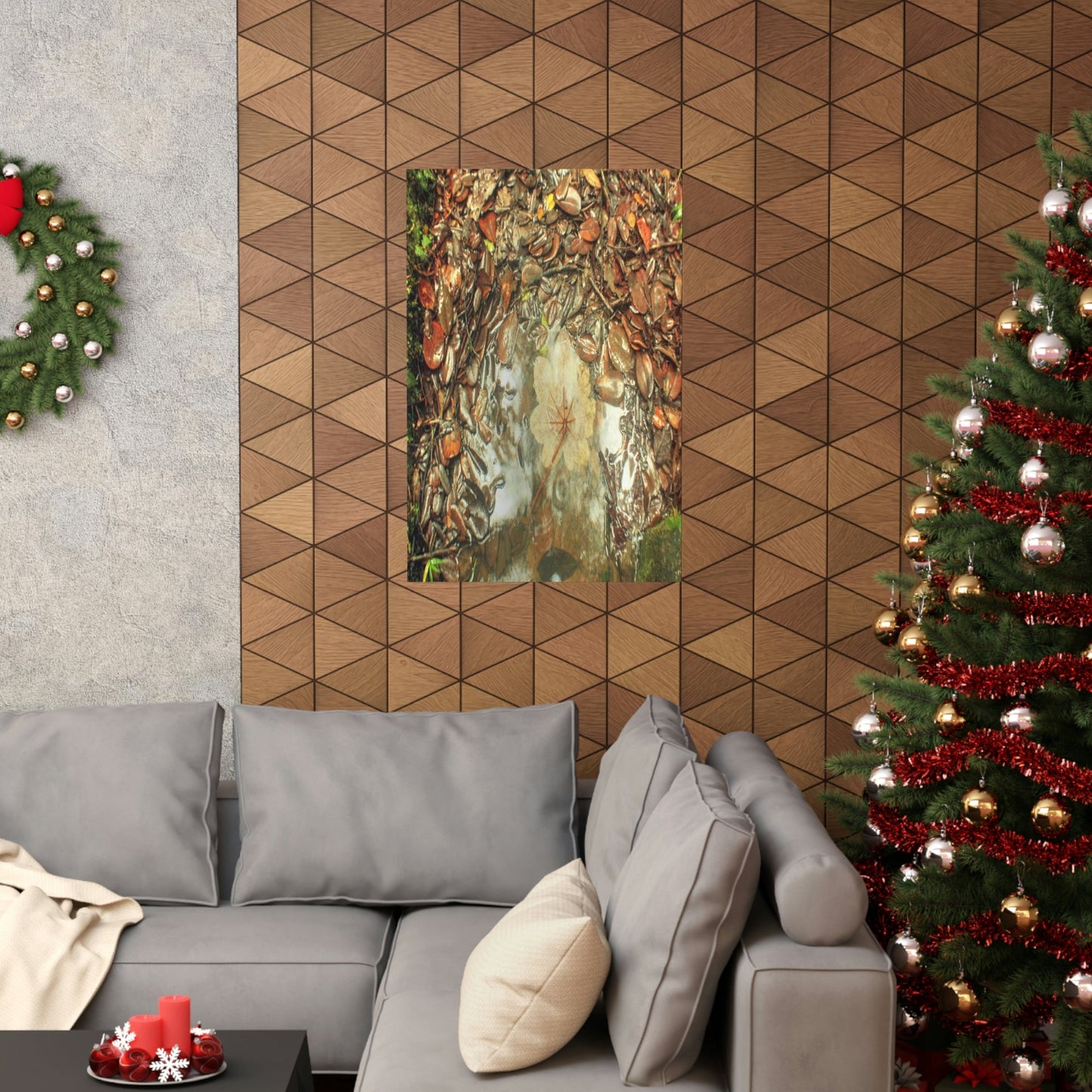 Premium Matte vertical posters - On the Tradewinds trail we find this (white side) Yagrumo tree-leaf after a rain storm - El Yunque PR - Green Forest Home