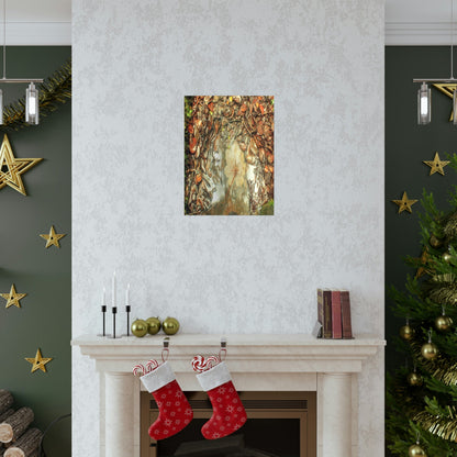Premium Matte vertical posters - On the Tradewinds trail we find this (white side) Yagrumo tree-leaf after a rain storm - El Yunque PR - Green Forest Home