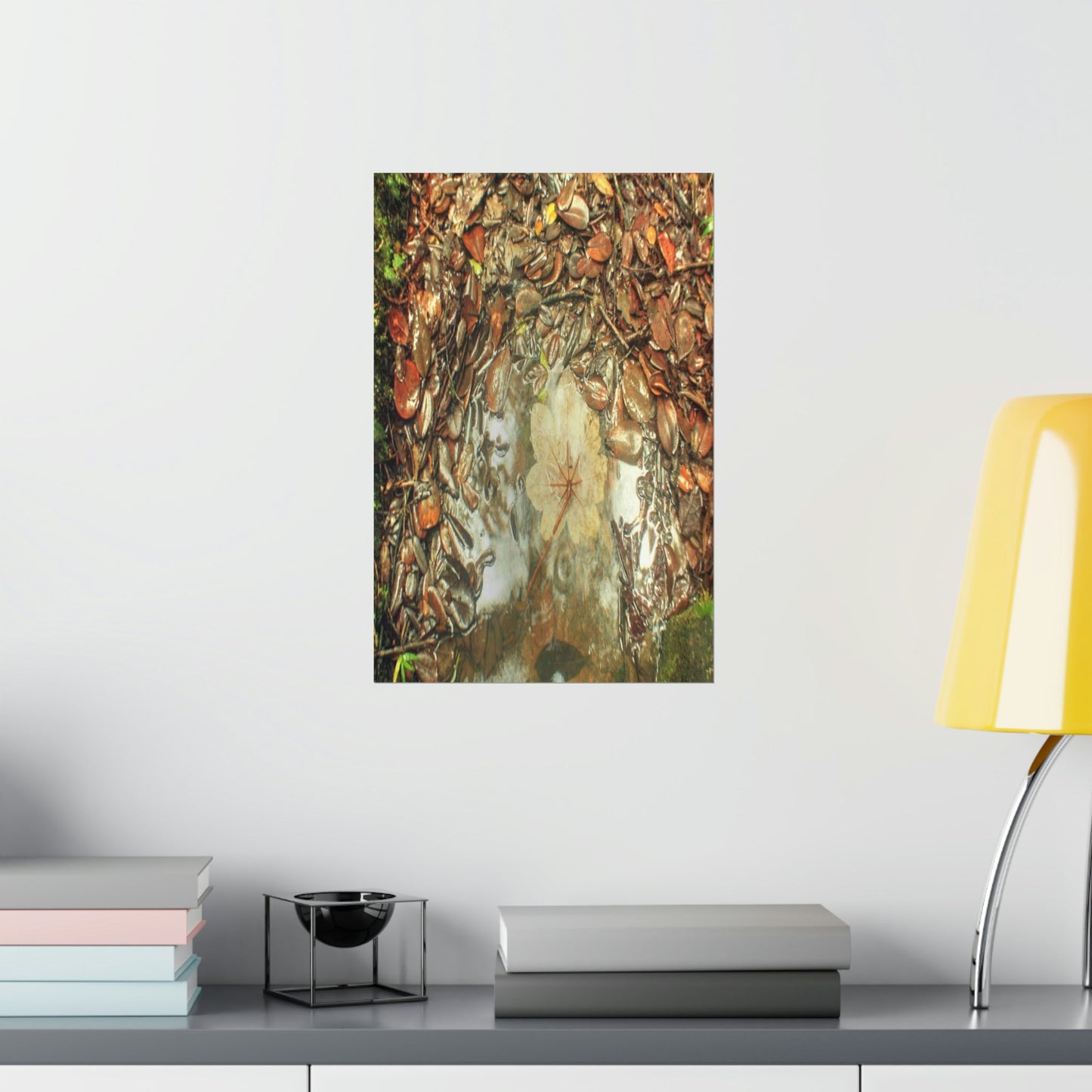 Premium Matte vertical posters - On the Tradewinds trail we find this (white side) Yagrumo tree-leaf after a rain storm - El Yunque PR - Green Forest Home
