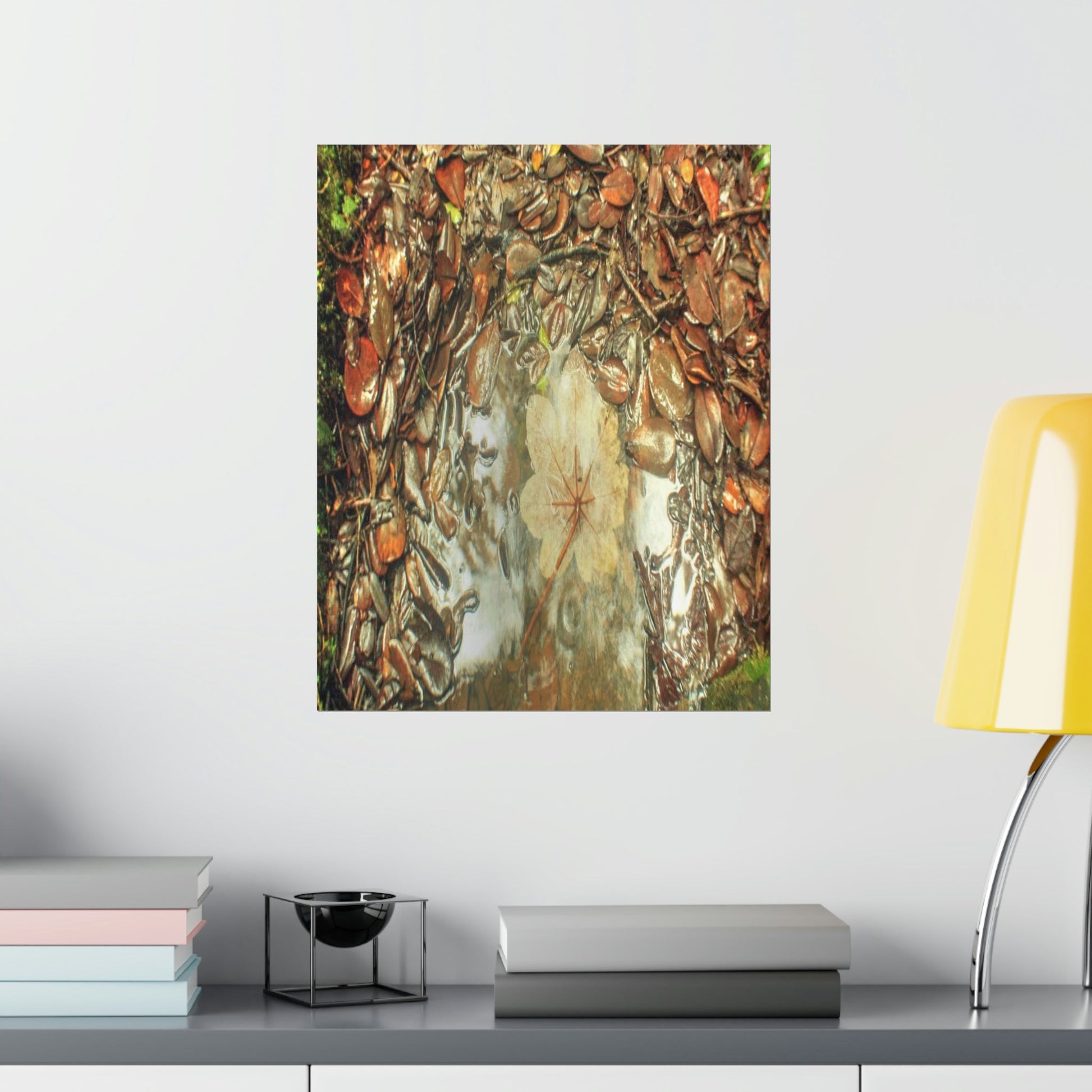 Premium Matte vertical posters - On the Tradewinds trail we find this (white side) Yagrumo tree-leaf after a rain storm - El Yunque PR - Green Forest Home