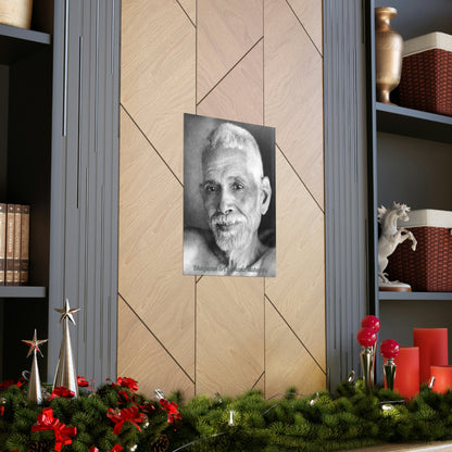 Premium Matte vertical posters - US MADE - Bhagavan Sri Ramana Maharshi - Indian Sage - "Silence is truth. Silence is bliss. Silence is peace." - Green Forest Home