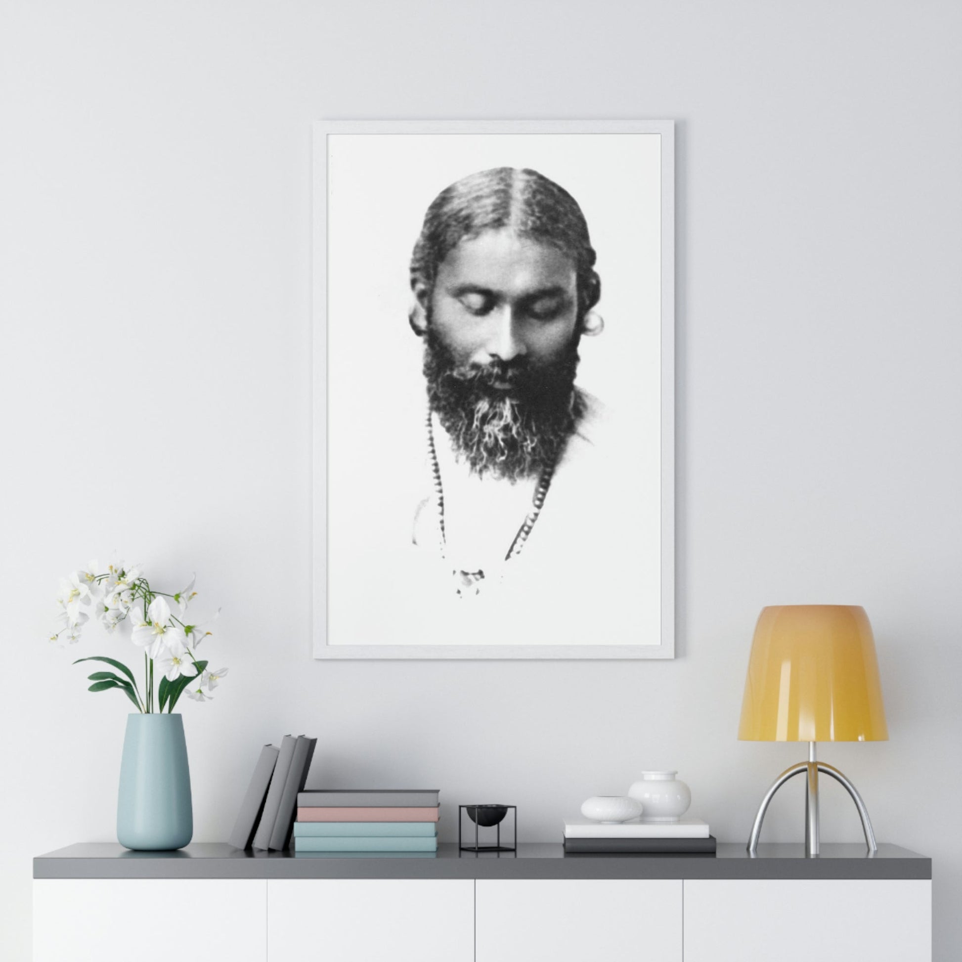 Premium White Framed Vertical Poster - PRESENTING THE SUFI MASTER 😇 INAYAT KHAN - Printed in EU - Green Forest Home