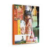 Printed in USA - Canvas Gallery Wraps - A little girl kneels for prayer at the Big Buddha complex in Hong Kong Lantau Island - Buddhism - Green Forest Home