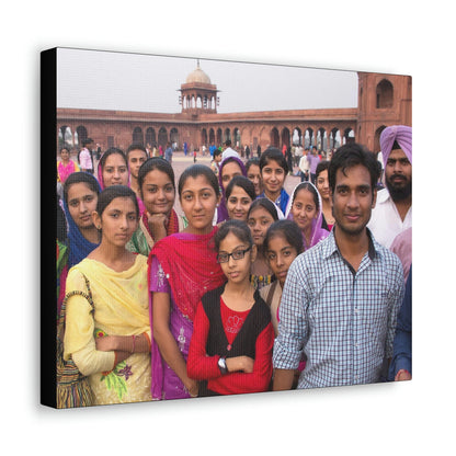Printed in USA - Canvas Gallery Wraps - Group at Jama Masjid in Delhi India - Capacity 25,000 - Islam - Green Forest Home