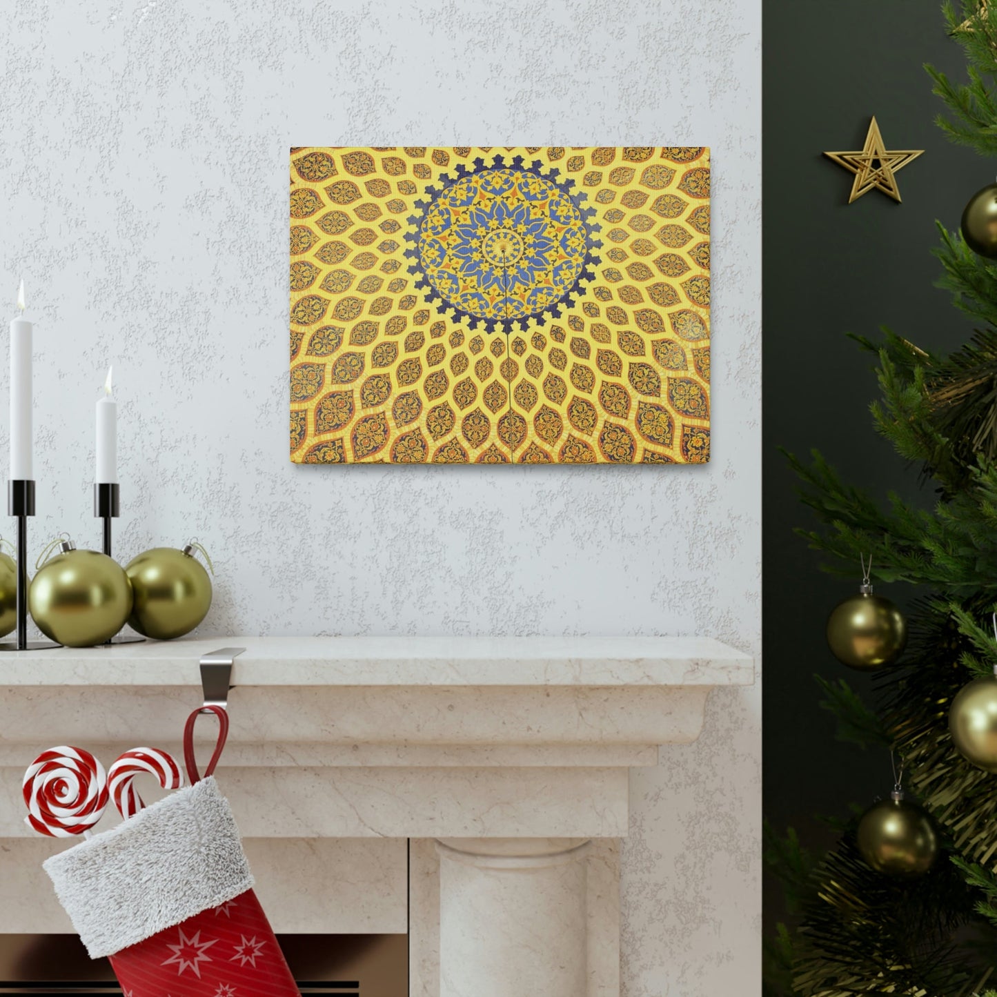 Printed in USA - Canvas Gallery Wraps - Oriental mosaic decoration in Dubai, UAE Islam - Green Forest Home