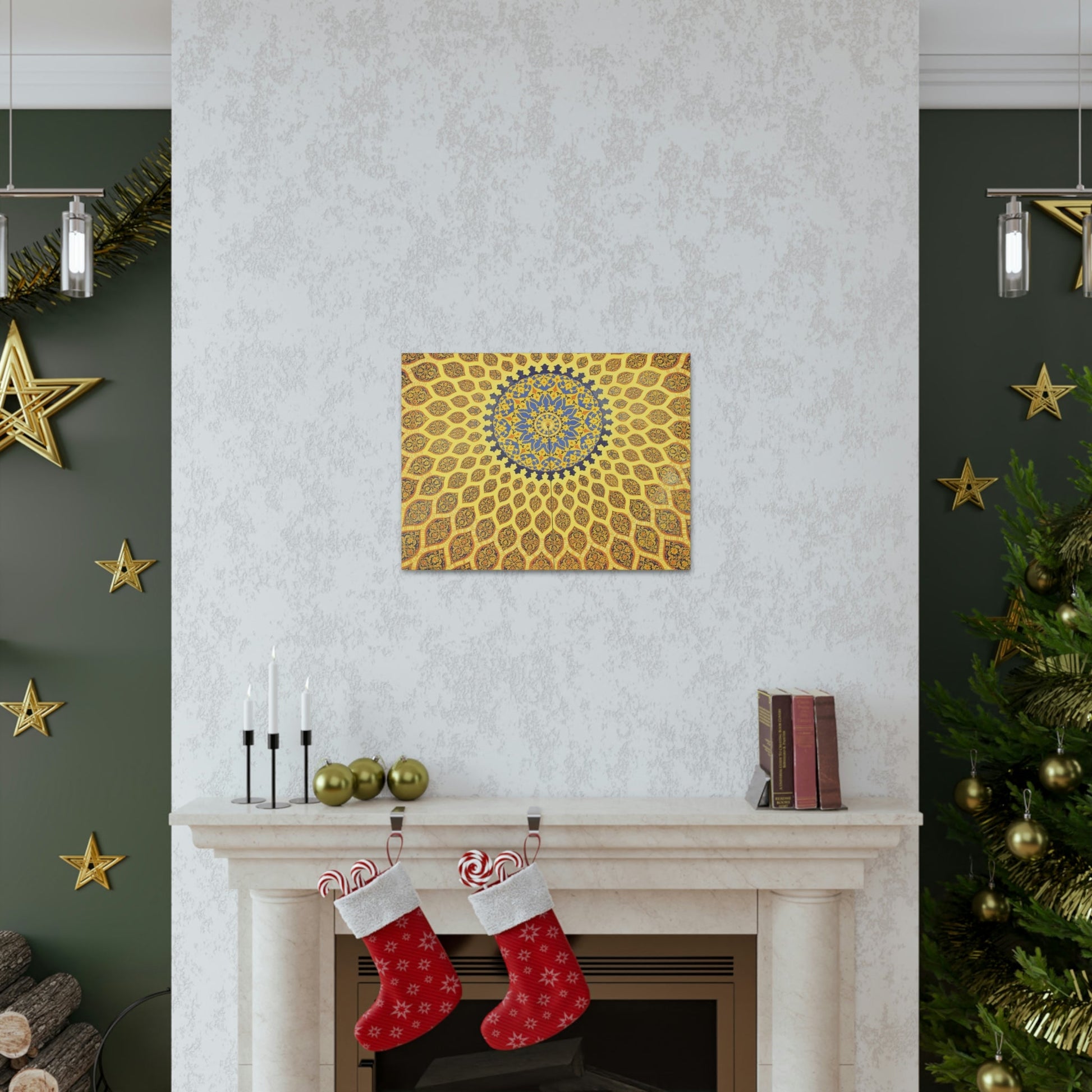 Printed in USA - Canvas Gallery Wraps - Oriental mosaic decoration in Dubai, UAE Islam - Green Forest Home