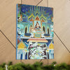 Printed in USA - Canvas Gallery Wraps - Painting on Temple wall on a Buddhist Thai temple, Thailand - Buddhism - Green Forest Home