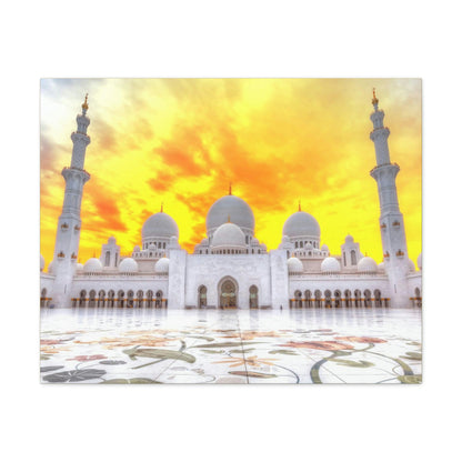 Printed in USA - Canvas Gallery Wraps - Sheikh Zayed Mosque at Night - UAE - Capacity 122,000 - Islam religion - Abu Dhabi UAE - Green Forest Home