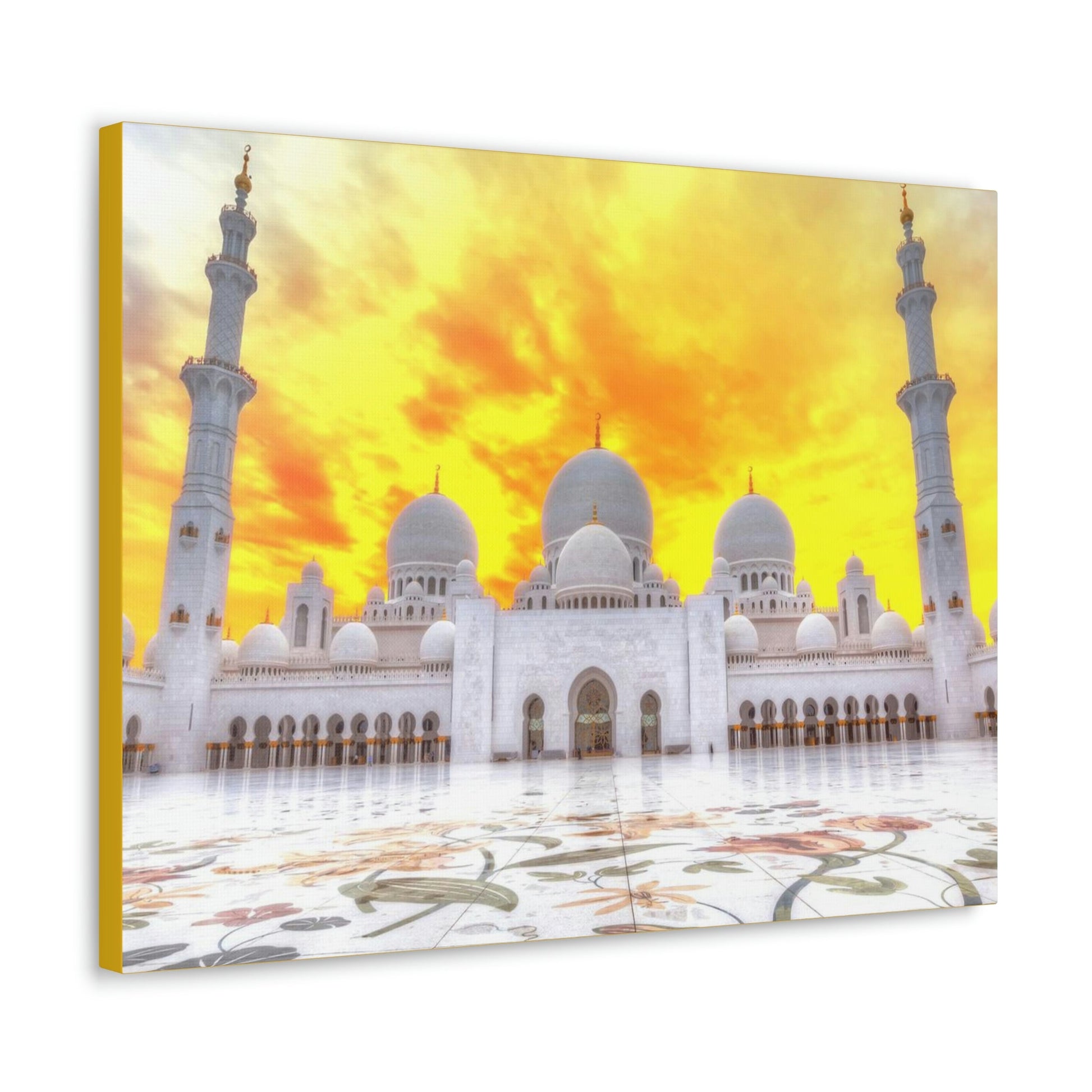 Printed in USA - Canvas Gallery Wraps - Sheikh Zayed Mosque at Night - UAE - Capacity 122,000 - Islam religion - Abu Dhabi UAE - Green Forest Home