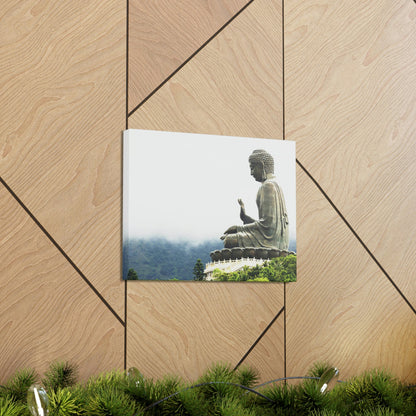 Printed in USA - Canvas Gallery Wraps - The Big Buddha giving Blessings - Hong Kong Lantau Island - China - Buddhism - Green Forest Home