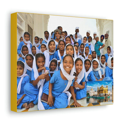 Printed in USA - Canvas Gallery Wraps - The Golden Temple School in Amritsar, Punjab - India - Sikhsm - Green Forest Home