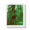 Rainforest Trails & Views - Gallery Canvas Wraps, Framed Vertical Poster - El Yunque National Forest - Puerto Rico - B&W Bromeliads - colorized green - Green Forest Home