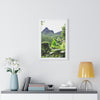 Rainforest Trails & Views - Gallery Canvas Wraps, Framed Vertical Poster - El Yunque National Forest - Puerto Rico - Color enhanced view of Mountains from Yokahu tower - Green Forest Home