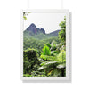 Rainforest Trails & Views - Gallery Canvas Wraps, Framed Vertical Poster - El Yunque National Forest - Puerto Rico - Color enhanced view of Mountains from Yokahu tower - Green Forest Home