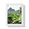 Rainforest Trails & Views - Gallery Canvas Wraps, Framed Vertical Poster - El Yunque National Forest - Puerto Rico - Color enhanced view of Mountains from Yokahu tower - Green Forest Home
