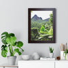 Rainforest Trails & Views - Gallery Canvas Wraps, Framed Vertical Poster - El Yunque National Forest - Puerto Rico - Color enhanced view of Mountains from Yokahu tower - Green Forest Home
