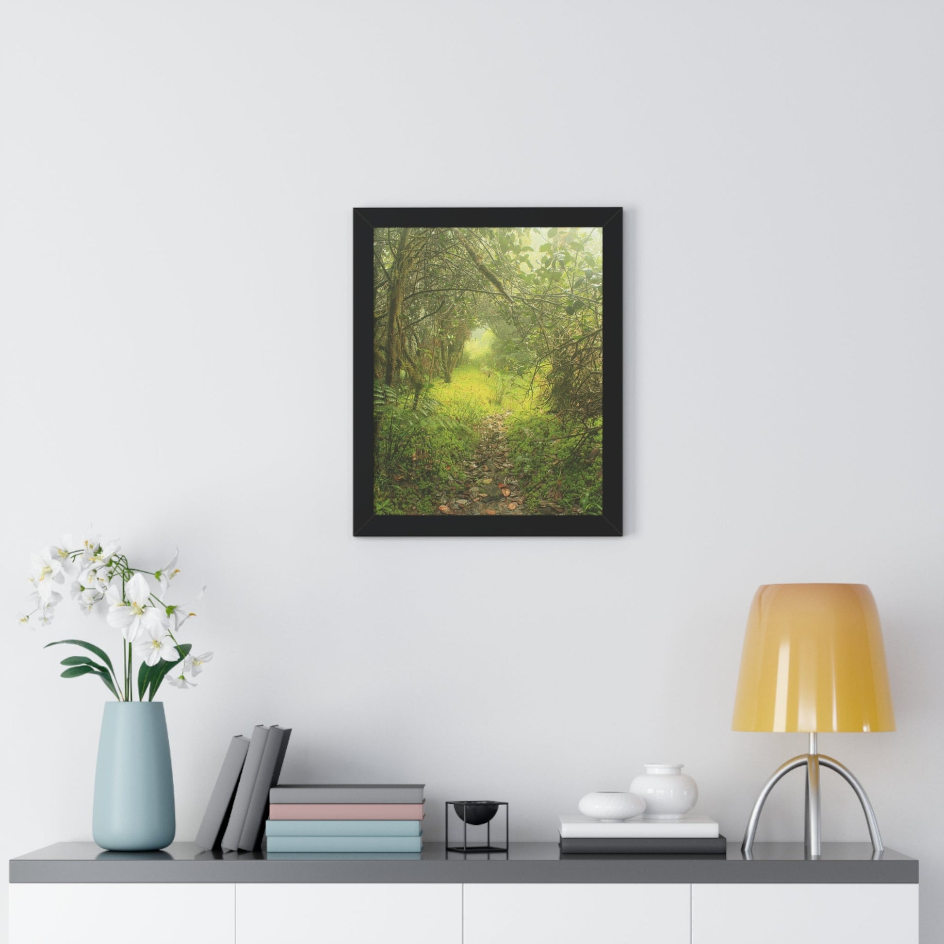Rainforest Trails & Views - Gallery Canvas Wraps, Framed Vertical Poster - El Yunque National Forest - Puerto Rico - Foggy Tradewinds Trail - the cloud forest - Green Forest Home