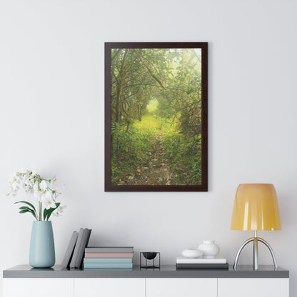 Rainforest Trails & Views - Gallery Canvas Wraps, Framed Vertical Poster - El Yunque National Forest - Puerto Rico - Foggy Tradewinds Trail - the cloud forest - Green Forest Home