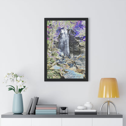 Rainforest Trails & Views - Gallery Canvas Wraps, Framed Vertical Poster - El Yunque National Forest - Puerto Rico - La Coca Falls on Pr 191 - color modified - Green Forest Home