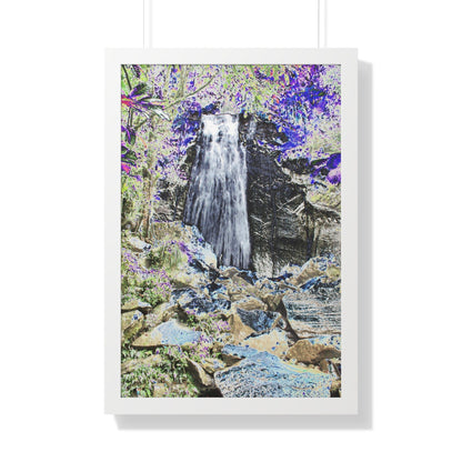 Rainforest Trails & Views - Gallery Canvas Wraps, Framed Vertical Poster - El Yunque National Forest - Puerto Rico - La Coca Falls on Pr 191 - color modified - Green Forest Home