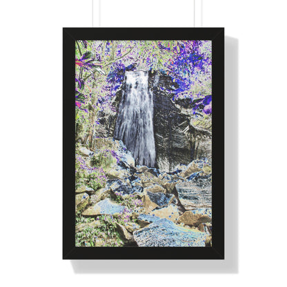 Rainforest Trails & Views - Gallery Canvas Wraps, Framed Vertical Poster - El Yunque National Forest - Puerto Rico - La Coca Falls on Pr 191 - color modified - Green Forest Home