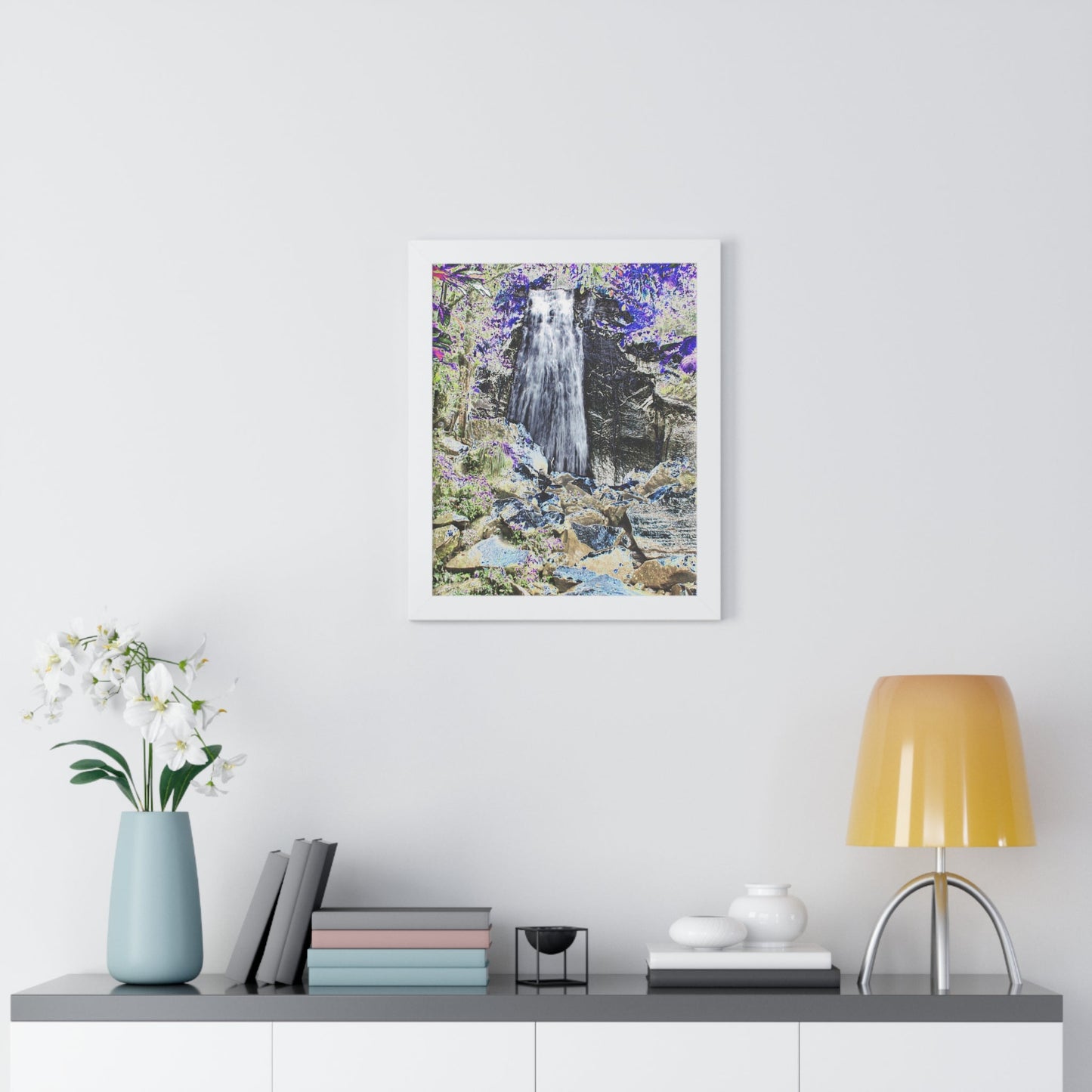 Rainforest Trails & Views - Gallery Canvas Wraps, Framed Vertical Poster - El Yunque National Forest - Puerto Rico - La Coca Falls on Pr 191 - color modified - Green Forest Home