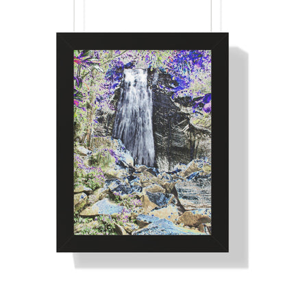 Rainforest Trails & Views - Gallery Canvas Wraps, Framed Vertical Poster - El Yunque National Forest - Puerto Rico - La Coca Falls on Pr 191 - color modified - Green Forest Home