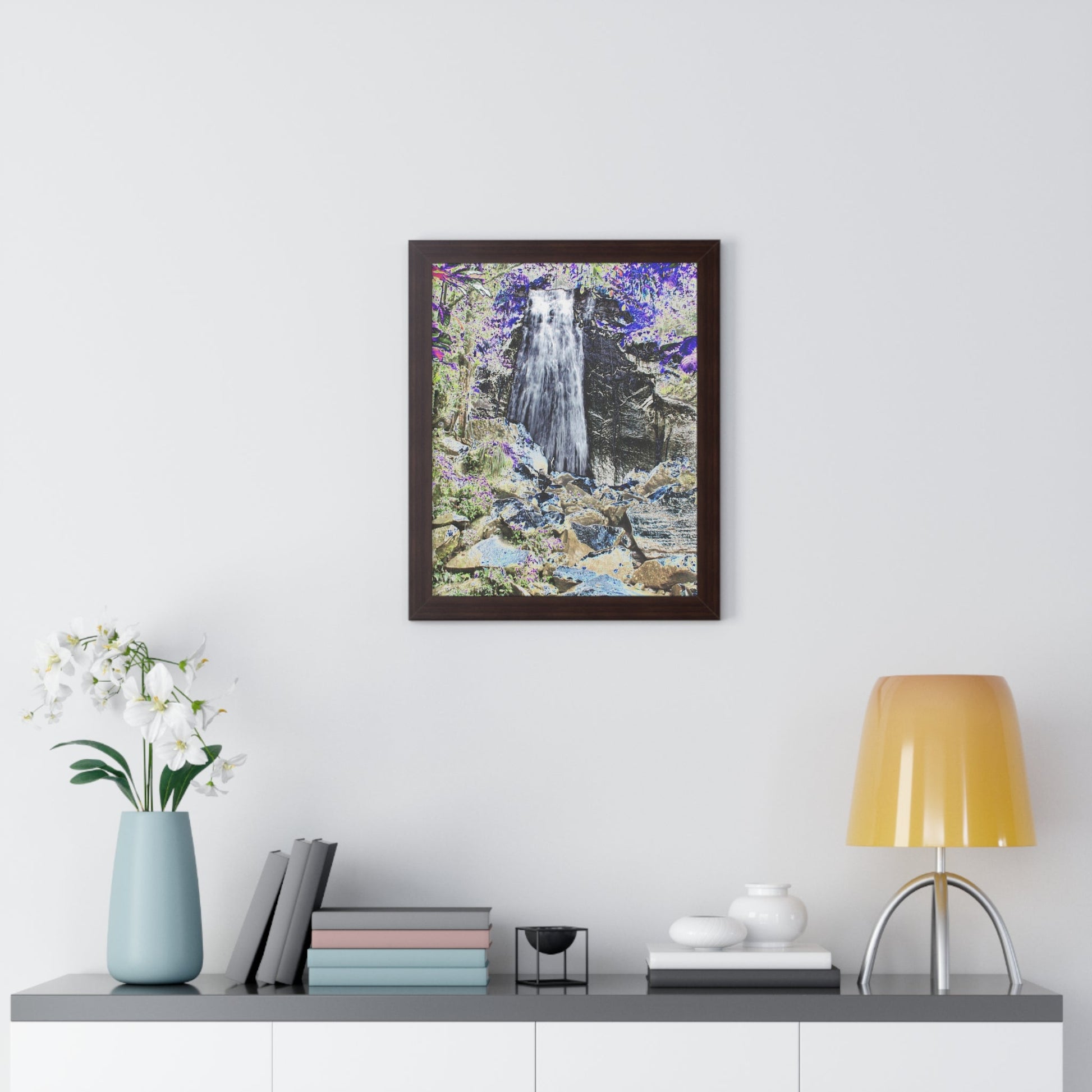Rainforest Trails & Views - Gallery Canvas Wraps, Framed Vertical Poster - El Yunque National Forest - Puerto Rico - La Coca Falls on Pr 191 - color modified - Green Forest Home