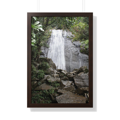 Rainforest Trails & Views - Gallery Canvas Wraps, Framed Vertical Poster - El Yunque National Forest - Puerto Rico - La Coca Falls on PR 191 road - Green Forest Home