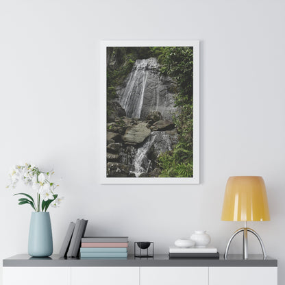 Rainforest Trails & Views - Gallery Canvas Wraps, Framed Vertical Poster - El Yunque National Forest - Puerto Rico - La Coca waterfall the main stop up to El Yunque - Green Forest Home
