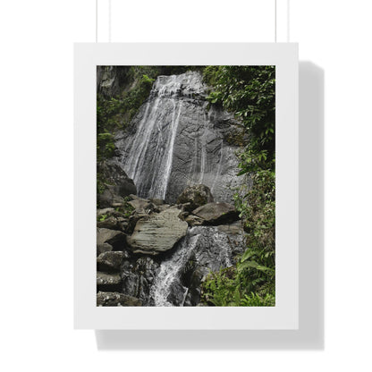 Rainforest Trails & Views - Gallery Canvas Wraps, Framed Vertical Poster - El Yunque National Forest - Puerto Rico - La Coca waterfall the main stop up to El Yunque - Green Forest Home