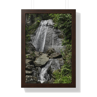 Rainforest Trails & Views - Gallery Canvas Wraps, Framed Vertical Poster - El Yunque National Forest - Puerto Rico - La Coca waterfall the main stop up to El Yunque - Green Forest Home