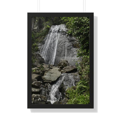 Rainforest Trails & Views - Gallery Canvas Wraps, Framed Vertical Poster - El Yunque National Forest - Puerto Rico - La Coca waterfall the main stop up to El Yunque - Green Forest Home