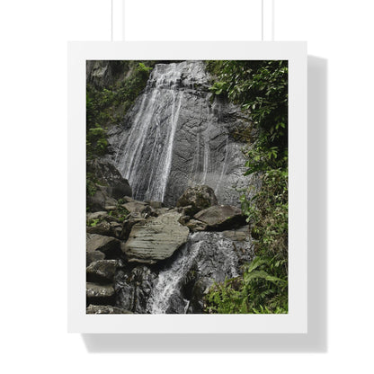 Rainforest Trails & Views - Gallery Canvas Wraps, Framed Vertical Poster - El Yunque National Forest - Puerto Rico - La Coca waterfall the main stop up to El Yunque - Green Forest Home