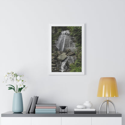 Rainforest Trails & Views - Gallery Canvas Wraps, Framed Vertical Poster - El Yunque National Forest - Puerto Rico - La Coca waterfall the main stop up to El Yunque - Green Forest Home