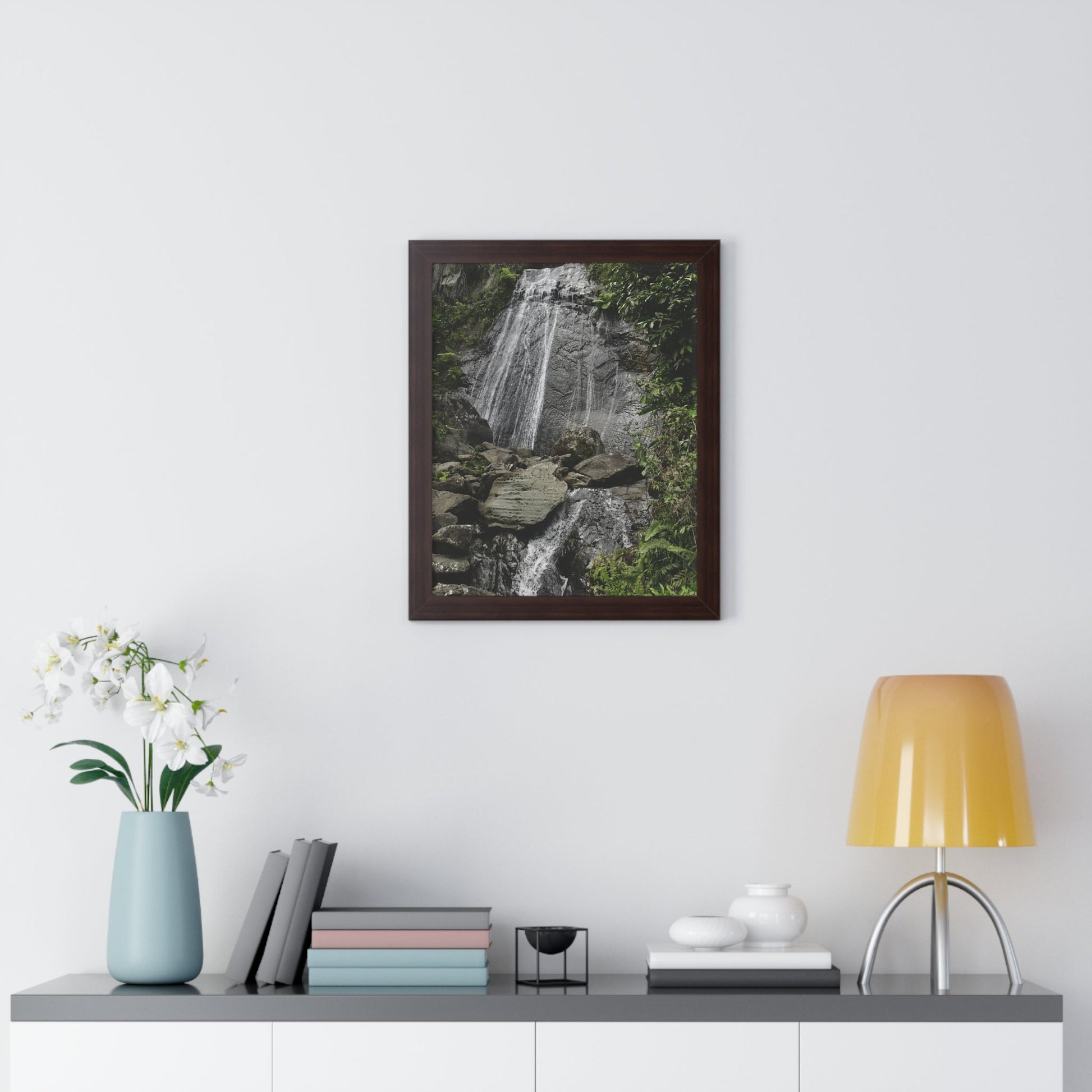 Rainforest Trails & Views - Gallery Canvas Wraps, Framed Vertical Poster - El Yunque National Forest - Puerto Rico - La Coca waterfall the main stop up to El Yunque - Green Forest Home