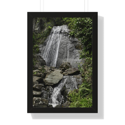 Rainforest Trails & Views - Gallery Canvas Wraps, Framed Vertical Poster - El Yunque National Forest - Puerto Rico - La Coca waterfall the main stop up to El Yunque - Green Forest Home