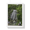 Rainforest Trails & Views - Gallery Canvas Wraps, Framed Vertical Poster - El Yunque National Forest - Puerto Rico - La Coca waterfall with visitors - Green Forest Home