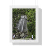 Rainforest Trails & Views - Gallery Canvas Wraps, Framed Vertical Poster - El Yunque National Forest - Puerto Rico - La Coca waterfall with visitors - Green Forest Home