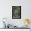 Rainforest Trails & Views - Gallery Canvas Wraps, Framed Vertical Poster - El Yunque National Forest - Puerto Rico - La Coca waterfall with visitors - Green Forest Home