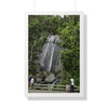 Rainforest Trails & Views - Gallery Canvas Wraps, Framed Vertical Poster - El Yunque National Forest - Puerto Rico - La Coca waterfall with visitors - Green Forest Home