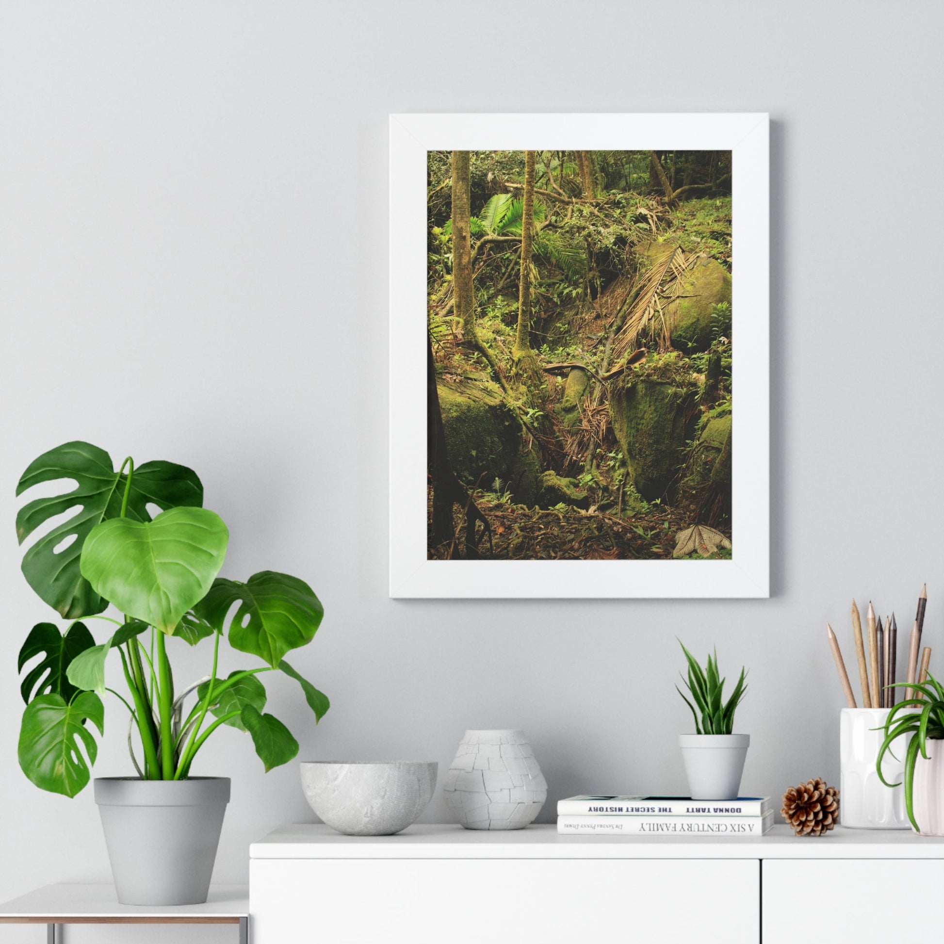 Rainforest Trails & Views - Gallery Canvas Wraps, Framed Vertical Poster - El Yunque National Forest - Puerto Rico - Near Tradewinds - Dangerous drainage holes - Green Forest Home