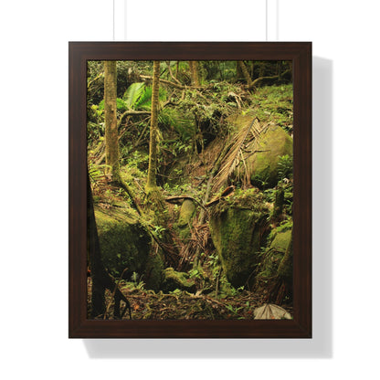 Rainforest Trails & Views - Gallery Canvas Wraps, Framed Vertical Poster - El Yunque National Forest - Puerto Rico - Near Tradewinds - Dangerous drainage holes - Green Forest Home