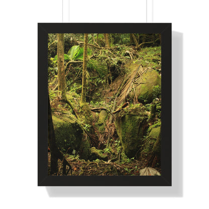 Rainforest Trails & Views - Gallery Canvas Wraps, Framed Vertical Poster - El Yunque National Forest - Puerto Rico - Near Tradewinds - Dangerous drainage holes - Green Forest Home
