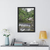 Rainforest Trails & Views - Gallery Canvas Wraps, Framed Vertical Poster - El Yunque National Forest - Puerto Rico - Sabana Trail - Icacos River Dam next to entrance gate - Green Forest Home