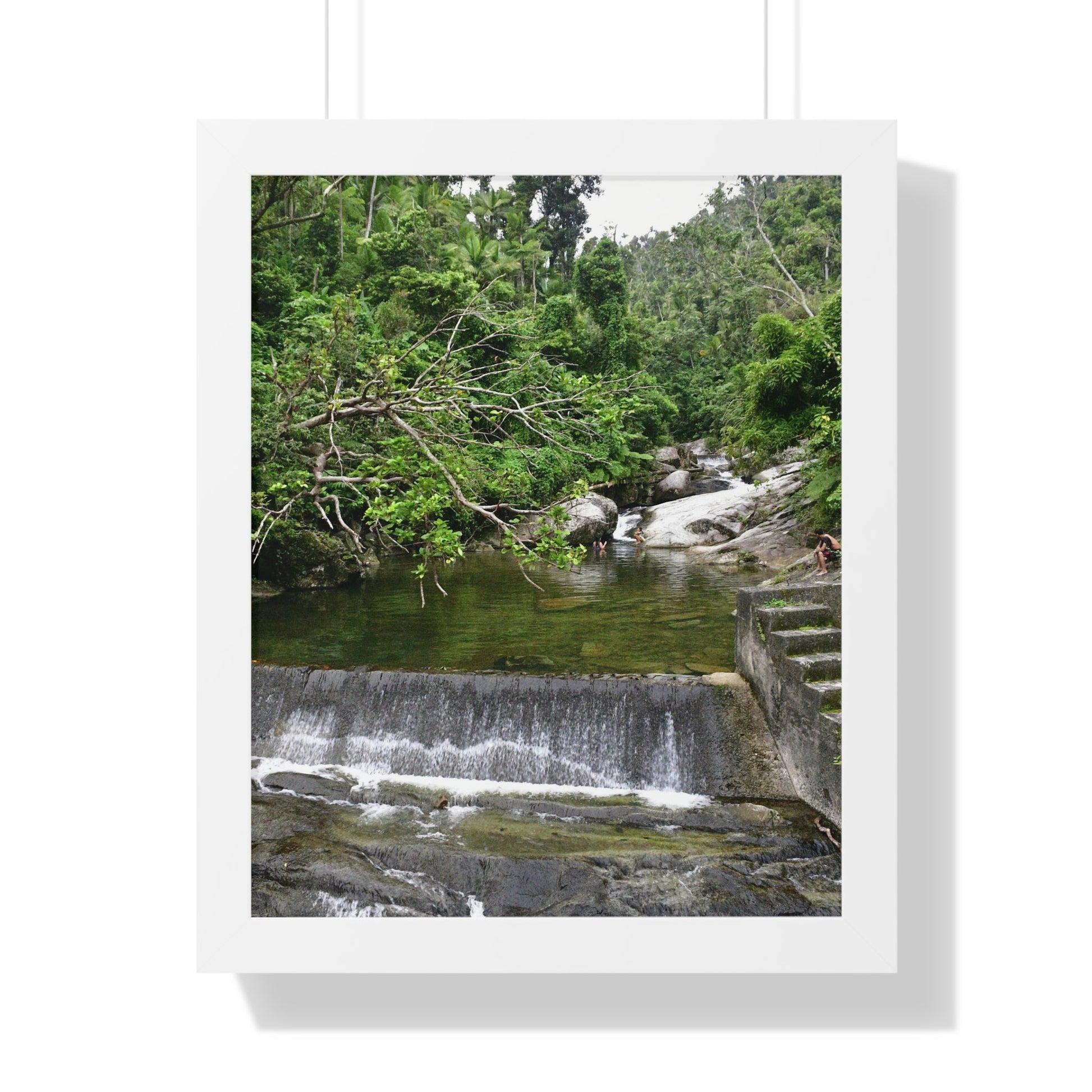 Rainforest Trails & Views - Gallery Canvas Wraps, Framed Vertical Poster - El Yunque National Forest - Puerto Rico - Sabana Trail - Icacos River Dam next to entrance gate - Green Forest Home