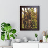 Rainforest Trails & Views - Gallery Canvas Wraps, Framed Vertical Poster - El Yunque National Forest - Puerto Rico - The wild trees of Rio Sababa to survive storms - Green Forest Home
