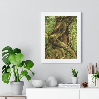 Rainforest Trails & Views - Gallery Canvas Wraps, Framed Vertical Poster - El Yunque National Forest - Puerto Rico - Tradewinds trail decomposing tree - Green Forest Home