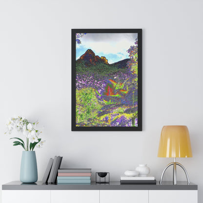 Rainforest Trails & Views - Gallery Canvas Wraps, Framed Vertical Poster - El Yunque National Forest - Puerto Rico - View from Yokahu tower color-enhanced - Green Forest Home